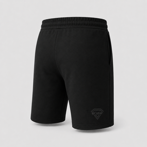 Shorts de survêtement noirs personnalisés pour hommes, en coton uni, avec cordon de serrage, en molleton, de haute qualité, pour le sport et la gym, vente en gros, OEM - Product Image 3
