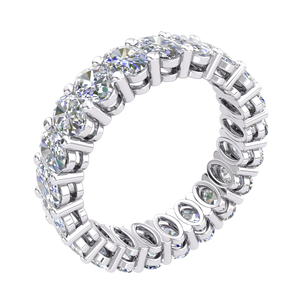 Anillo de Eternidad de Diamantes de Laboratorio con Corte Ovalado en Oro Blanco de 10K, Certificado por IGI, Diseño Clásico de Lujo - Product Image 2