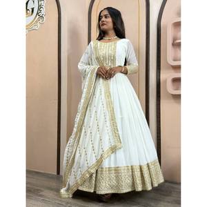 ชุด anarkali ที่สง่างามพร้อม dupatta ที่สวยงามสำหรับงานปาร์ตี้เครื่องแต่งกายงานแต่งงานดีไซน์เนอร์ - Product Image 1