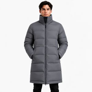 Manteau matelassé mi-long pour homme, veste d'hiver à col montant, rembourrage thermique, tenue décontractée d'extérieur, commande en gros, fabricant - Product Image 1