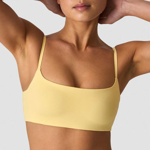 Soutien-gorge de yoga en nylon et élasthanne pour femme, design à bretelles, vente en gros, personnalisable, séchage rapide, vêtements de fitness et de sport, couleur unie, haute élasticité - Product Image 5