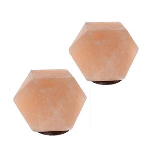 Lampe au sel de l'Himalaya sculptée en forme de diamant Décor de maison élégant Entreprises Sian Artisanat naturel Avantages de la thérapie au sel Emballé - Product Image 3