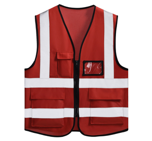 Chaleco de Seguridad de Alta Visibilidad de Poliéster, Reflectante, con Cierre y Bolsillos, Unisex, Certificado EN, Resistente a Ácidos, para Trabajo - Product Image 5