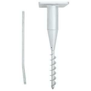 Base parasole In acciaio con asta 6.3 "x 6.3" x 20.5 "per ombrelloni e basi da giardino - Product Image 1