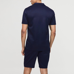 New Design Summer Casual Two Piece Men's <b>Knitted</b> Cotton Acid Wash Sweat Shorts & T-shirt <b>Set</b> with Letter Pattern - Product Image 5