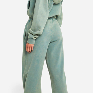 Winter <b>Women's</b> 2-Piece Set Oversized Solid Crop Top and Hooded Hoodie with <b>Jogging</b> <b>Pants</b> Casual Tracksuit - Product Image 2