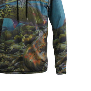 Sweat à capuche de pêche pour homme, léger, en polyester, UPF 50, respirant, séchage rapide, protection UV, vente en gros - Product Image 4