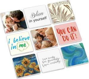 Custom 6 Pieces Easter Fridge <b>Magnet</b> Set 1.89 Inch Acrylic Square <b>Adhesive</b> Backing DIY Magnetic Stickers Art Deco Design - Product Image 1