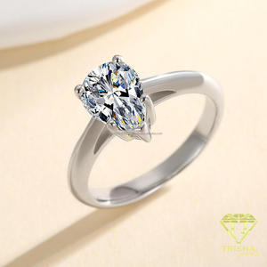 Elegant Pear Cut Moissanite Engagement <b>Ring</b> Minimalist Sterling <b>Silver</b> <b>Solitaire</b> Bridal Jewelry Classic Luxury Gift For Women - Product Image 4