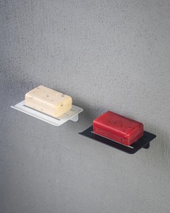 Wall Mounted Plastic Soap Dish Rectangular Minimalist Design Self <b>Drain</b> <b>Bathroom</b> Shelf White Smooth Finish - Product Image 4