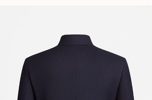 Uniforme de personnel d'hôtel bleu marine, veste de terrain à col mandarin - Product Image 3