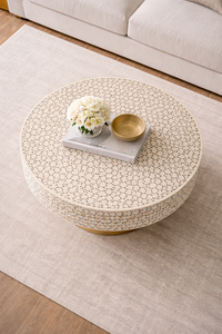 โต๊ะกาแฟทรงกลมทันสมัย ตกแต่งด้วยกระดูกงู สำหรับตกแต่งห้องนั่งเล่น - Product Image 2