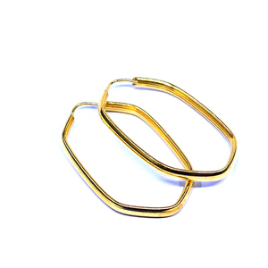 925 Silver Geometric Gold Plated Hoop Earrings Minimalist Everyday Wear Unisex Jewelry - Product Image 6