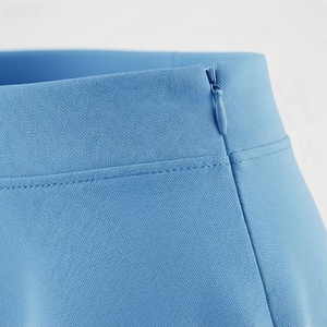 Jupe courte trapèze plissée unie pour femme, taille élastique, décontractée, respirante, en Spandex et Polyester, toutes saisons - Product Image 4