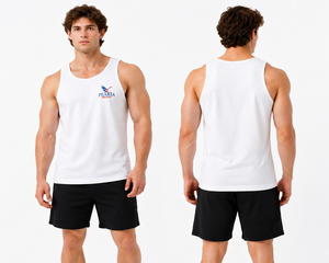 <b>White</b> Muscle <b>Men's</b> <b>Tank</b> <b>Top</b> Knitted Casual Quick-Dry Poly Spandex Solid Sleeveless Sports Workout Wear - Product Image 4