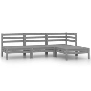 Ensemble de salon de jardin modulaire moyen en pin massif gris - Product Image 1