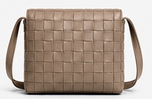 Sac bandoulière tissé pour femme Gravs en cuir véritable, style anglais, motif géométrique, sangle unique, fermeture éclair et fermoir, pour usage quotidien - Product Image 2
