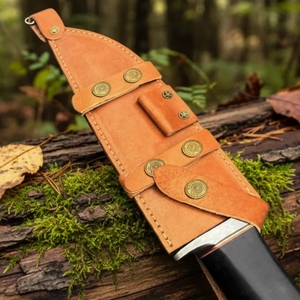 Cuchillo Bowie Vikingo Hecho a Mano de Acero D2 con Mango de Micarta y Punta Caída de 14 Pulgadas |   Funda de Cuero de Grado Industrial OEM para Camping y Regalos - Product Image 3