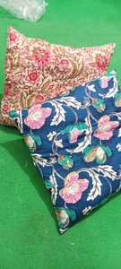 Fundas de Cojín Decorativas de Algodón 100% con Estampado Floral Cuadrado Azul, Hechas a Mano, para Decoración del Hogar y Sala de Estar - Product Image 2