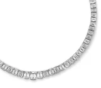 Minimalistische Choker-Halskette mit Smaragdschliff Labor-Diamanten, 10K 14K 18K Massivgold, IGI-Zertifiziert, Luxuriöser Verlobungsschmuck