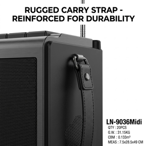 Altavoz <span class=keywords><strong>Bluetooth</strong></span> Portátil LN-9036MIDL con Correa de Mano, Bajos Potentes de 30W, Batería Grande de 7200mAh, Emparejamiento TWS, Venta al Por Mayor - Product Image 2
