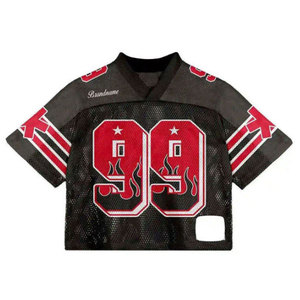 Camiseta de Fútbol de Malla Negra para Hombre, Cuello en V, Manga Corta, Transpirable, con Número 42 Estampado, Corte Regular, para Todas las Temporadas - Product Image 3