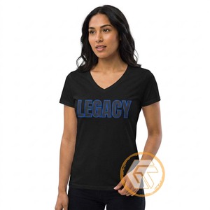 เสื้อยืดสตรี Zeta Phi Beta Sorority ลายปักแบบสั้น คอวี ผ้าฝ้าย 100% ระบายอากาศได้ดี คุณภาพสูง สไตล์ลำลอง จาก GREEK TREASURES - Product Image 3