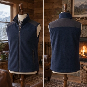 Stylish fleece <b>vest</b> with warm soft material comfortable sleeveless design durable construction and practical pockets for casual - Product Image 6