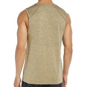 Eco Friendly Breathable Quick Dry Knitted 100% Polyester Men's Gym Workout Fitness Sportswear Tank Top Soft Front Street Style - Product Image 2