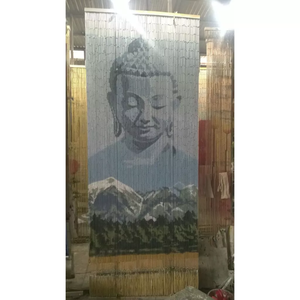 Authentic Handmade Bamboo Beaded Curtain Buddha Design Bohemian Style Blackout Eco-Friendly Decorative Door Hanging Made Order - Product Image 2