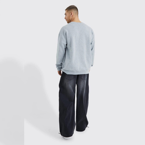 High Quality Custom <b>Men's</b> Mid Baggy <b>Jeans</b> <b>Elastic</b> Lightweight Stretch Stylish Casual Trousers Large Size Denim Comfortable - Product Image 5