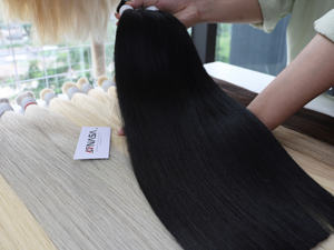 Extensions de cheveux en gros, cheveux vierges vietnamiens, double trame, 100 grammes, couleurs claires, 20 pouces - Product Image 3