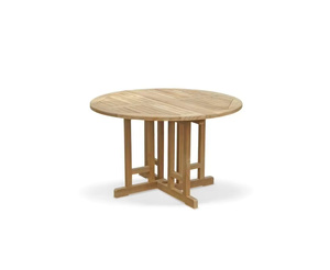 Modern Round Wood <b>Folding</b> <b>Dining</b> <b>Table</b> and <b>Chair</b> Set for Outdoor Garden Use - Product Image 4