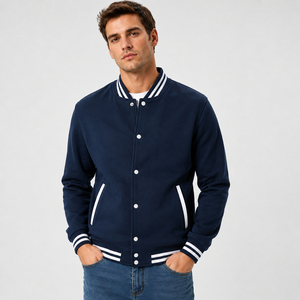 Sport inspired varsity <b>jacket</b> offering clean style reliable warmth and comfortable movement for active and relaxed daily fashion - Product Image 1