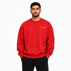 <b>Mens</b> Minimalist Basic Oversized Sweatshirts soft cotton blend fleece Crew Neck <b>Long</b> <b>Sleeve</b> Pullover <b>Top</b> clean oversized - Product Image 1