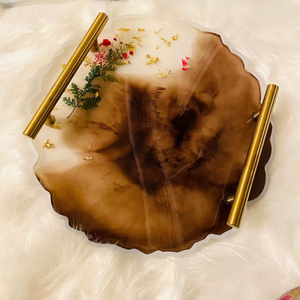 Excellent Quality <b>Epoxy</b> Resin Tray Home Kitchen and <b>Table</b> Top Accessories Custom Size Handmade Good Polished Resin Tray - Product Image 1