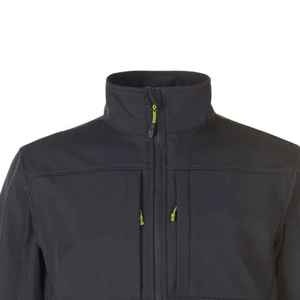 Wholesale Price Custom Outdoor Mountain Waterproof Breathable <b>Men's</b> Softshell <b>Jackets</b> Black Turn-down Collar Polyester Filled - Product Image 2