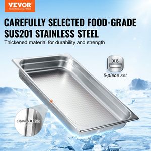 6 confezioni da tavolo da cucina commerciale in acciaio inossidabile da 0.8mm di spessore per tavola a vapore Anti-marmellata a grandezza naturale da un ristorante profondo 2.5 pollici - Product Image 2