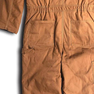 Combinaison de travail en coton marron pour homme, résistante à l'abrasion, uniforme pour usage industriel - Product Image 3