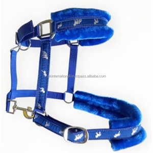 Harnais complet pour cheval en nylon rembourré en polaire douce imitation vison, personnalisable en gros, durable, confortable, disponible en plusieurs couleurs vives avec ruban superposé - Product Image 1