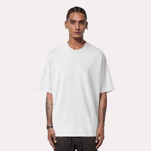 Haute qualité 340gsm 100% coton Super lourd unisexe surdimensionné goutte épaule essentiel solide manches T-shirt pour hommes femmes - Product Image 5