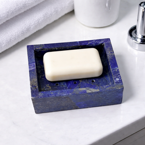 Lapis Lazuli Customized <b>Soap</b> Dish Handmade Solid <b>Blue</b> Stone Modern Eco-Friendly Bathroom Vanity Decor and Wholesale Product - Product Image 1