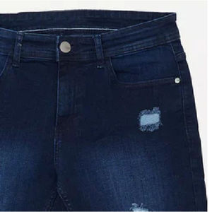 High Quality Canvas Denim Shorts Fashion High Waist Blue <b>Jeans</b> Casual Pants Elastic Waist <b>Drawstring</b> <b>Men</b> 180g Digital Printed - Product Image 3