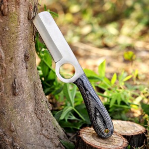 Couteau de camping Western Cowboy Bull Cutter, fait main, lame fixe en acier inoxydable 12c27, avec fourreau en cuir - Product Image 6