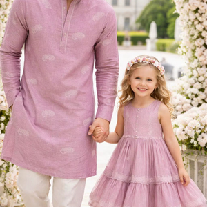 Tela de lino puro con hilo blanco y secuencia de buta - Product Image 1