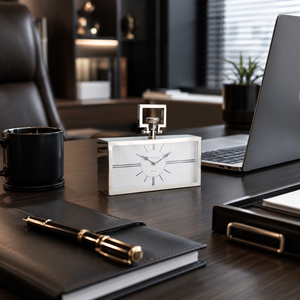 Luxury Silver Metal Table <b>Clock</b> Modern Decorative <b>Desk</b> <b>Clock</b> for Home Office Hotel Living Room Elegant Mantel <b>Clock</b> Home Decor - Product Image 2