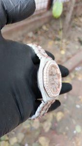 Montre de luxe en diamant moissanite |   Montre en moissanite VVS |   Acier inoxydable artisanal |   Montre Hip-Hop Iced Out |   Montre Bust Down - Product Image 4