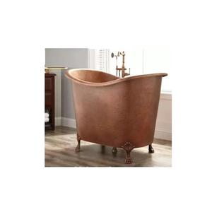Baignoire autoportante en cuivre, pièce maîtresse de salle de bain faite à la main avec surface martelée élégante pour l'hôtellerie et l'usage résidentiel - Product Image 1