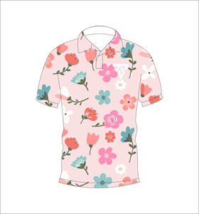 Polo à imprimé floral rose pour hommes, manches courtes, décontracté, mode été, t-shirt de golf - Product Image 1