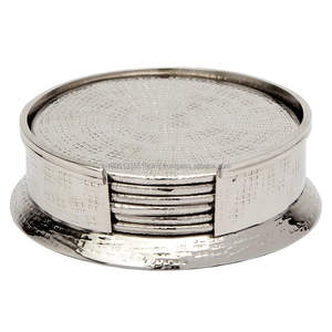 Sous-verres de table personnalisés en laiton poli, faits à la main, écologiques, de forme linéaire et arrondie, pour la décoration intérieure, par sublimation, vente en gros - Product Image 4